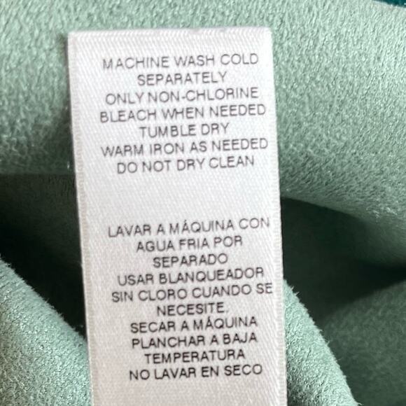 Chico's Jacket Women's Size 2 Large 12/14 Turquoise Faux Suede Gold Buttons - Picture 8 of 10